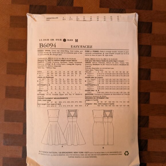 Butterick 6094 - Uncut - Patterns by Gertie - Sizes 14-22 - midi swing dress - Picture 3 of 4